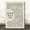 Helen Reddy You And Me Against The World Vintage Script Song Lyric Wall Art Canvas Framed Print