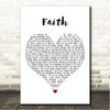 Hillsong Worship Faith White Heart Song Lyric Wall Art Canvas Framed Print