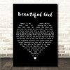 INXS Beautiful Girl Black Heart Song Lyric Wall Art Canvas Framed Print