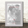 Israel Kamakawiwo'ole Somewhere Over the Rainbow Grey Border Wedding Photo First Dance Song Lyric Wall Art Canvas Framed Print