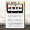 James Tomorrow 80's Retro Cassette Paint Drip Song Lyric Wall Art Canvas Framed Print