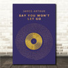 James Arthur Say You Won't Let Go Blue & Copper Gold Vinyl Record Song Lyric Wall Art Canvas Framed Print