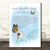 Jon Secada Just Another Day Butterfly & Dandelion Blue Song Lyric Wall Art Canvas Framed Print