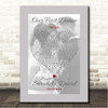 James Bay One Life Grey Border Wedding Photo First Dance Song Lyric Wall Art Canvas Framed Print
