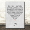 John Mayer XO Grey Heart Song Lyric Wall Art Canvas Framed Print