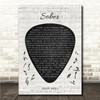 Jelly Roll Sober Guitar Pick Plectrum Song Lyric Wall Art Canvas Framed Print