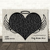Jake Bugg Lost Heart Angel Wings Halo Memorial Song Lyric Wall Art Canvas Framed Print