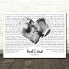 John Legend All Of Me Landscape White Heart Any Text Wedding Photo Song Lyric Wall Art Canvas Framed Print