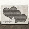 John Hiatt Angel Eyes Landscape Music Script Two Hearts Song Lyric Wall Art Canvas Framed Print