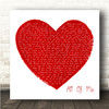 John Legend All Of Me Painted Red Heart Square Song Lyric Wall Art Canvas Framed Print