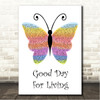 Joe Nichols Good Day for Living Rainbow Butterfly Song Lyric Wall Art Canvas Framed Print
