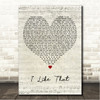 Janelle Monáe I Like That Script Heart Song Lyric Wall Art Canvas Framed Print