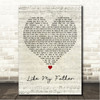 Jax (USA) Like My Father Script Heart Song Lyric Wall Art Canvas Framed Print