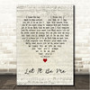 Jerry Butler & Betty Everett Let It Be Me Script Heart Song Lyric Wall Art Canvas Framed Print