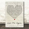 John Newman Love Me Again Script Heart Song Lyric Wall Art Canvas Framed Print