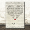 Jordan Hart Whole Script Heart Song Lyric Wall Art Canvas Framed Print