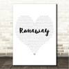Jefferson Starship Runaway Simple Heart Pale Grey Song Lyric Wall Art Canvas Framed Print