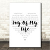 John Fogerty Joy Of My Life Simple Heart Pale Grey Song Lyric Wall Art Canvas Framed Print