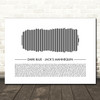 Jacks Mannequin Dark Blue Sound Wave Minimal Song Lyric Wall Art Canvas Framed Print