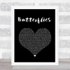 samsa butterflies Black Heart Song Lyric Quote Music Print