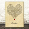 Jessie J Domino Vintage Heart Song Lyric Wall Art Canvas Framed Print