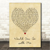 Josh Turner Would You Go with Me Vintage Heart Song Lyric Wall Art Canvas Framed Print