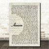 John Mayer Assassin Vintage Script Song Lyric Wall Art Canvas Framed Print