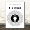 John Michael Montgomery I Swear Vinyl Record Song Lyric Wall Art Canvas Framed Print