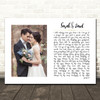 James Blake Godspeed White Landscape Script Rectangle Wedding Photo Song Lyric Wall Art Canvas Framed Print