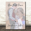 Kiss Forever Full Page Portrait Photo First Dance Wedding Song Lyric Wall Art Canvas Framed Print