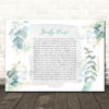 Kameron Marlowe Steady Heart Green & Gold Watercolour Leaves Song Lyric Wall Art Canvas Framed Print