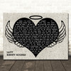 Kenny Rogers Lady Heart Angel Wings Halo Memorial Song Lyric Wall Art Canvas Framed Print