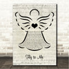 Keane Fly to Me Music Script Angel Song Lyric Wall Art Canvas Framed Print