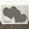 Kid Rock Picture Landscape Music Script Two Hearts Song Lyric Wall Art Canvas Framed Print