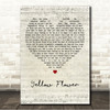KT Tunstall Yellow Flower Script Heart Song Lyric Wall Art Canvas Framed Print
