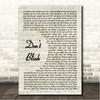 Kenny Chesney Dont Blink Vintage Script Song Lyric Wall Art Canvas Framed Print