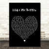 Lauv I Like Me Better Black Heart Song Lyric Wall Art Canvas Framed Print