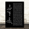 Luther Vandross Here and Now Black Script Song Lyric Wall Art Canvas Framed Print