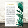 Lonestar Amazed Gold Green Botanical Leaves Side Script Song Lyric Wall Art Canvas Framed Print
