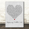 Leah Nobel Beginning Middle End Grey Heart Song Lyric Wall Art Canvas Framed Print