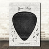 Lionel Richie You Are Guitar Pick Plectrum Song Lyric Wall Art Canvas Framed Print