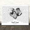 Luke Combs Forever After All Landscape White Heart Any Text Wedding Photo Song Lyric Wall Art Canvas Framed Print