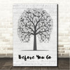 Lewis Capaldi Before You Go Music Script Tree Song Lyric Wall Art Canvas Framed Print