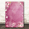 Linda Ronstadt & James Ingram Somewhere Out There Pink Floral Music Notes Heart Song Lyric Wall Art Canvas Framed Print