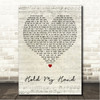 Lady Gaga Hold My Hand Script Heart Song Lyric Wall Art Canvas Framed Print