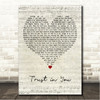 Lauren Daigle Trust in You Script Heart Song Lyric Wall Art Canvas Framed Print