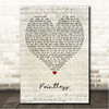 Lewis Capaldi Pointless Script Heart Song Lyric Wall Art Canvas Framed Print