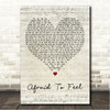 LF SYSTEM Afraid To Feel Script Heart Song Lyric Wall Art Canvas Framed Print