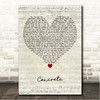 Lovejoy Concrete Script Heart Song Lyric Wall Art Canvas Framed Print