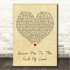 Leonard Cohen Dance Me To The End Of Love Vintage Heart Song Lyric Wall Art Canvas Framed Print